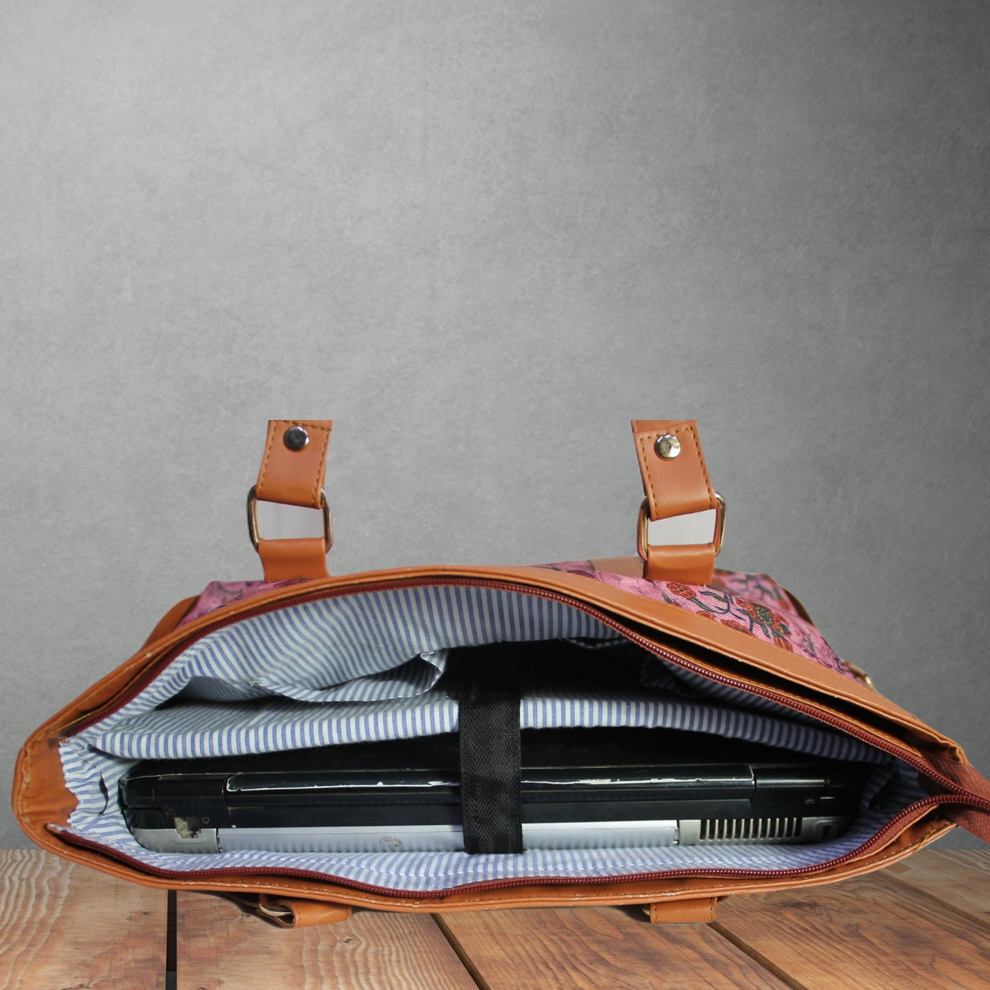 PEACOCK FEATHER PRINT OFFICE TOTE BAG