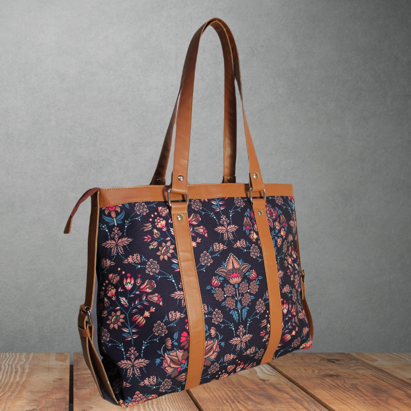 ETHNIC FLORAL PAISLEY PRINT OFFICE TOTE BAG