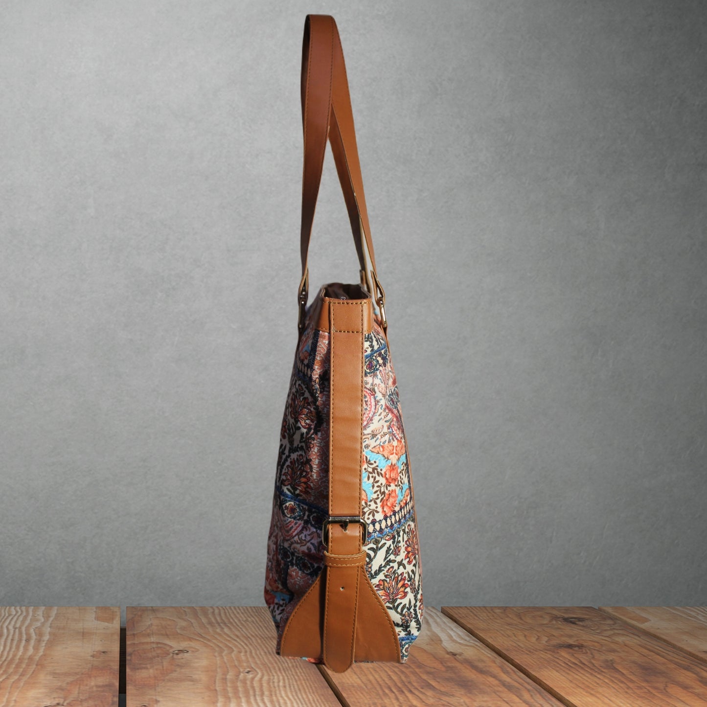ETHNIC PAISLEY PATCHWORK PRINT OFFICE TOTE BAG