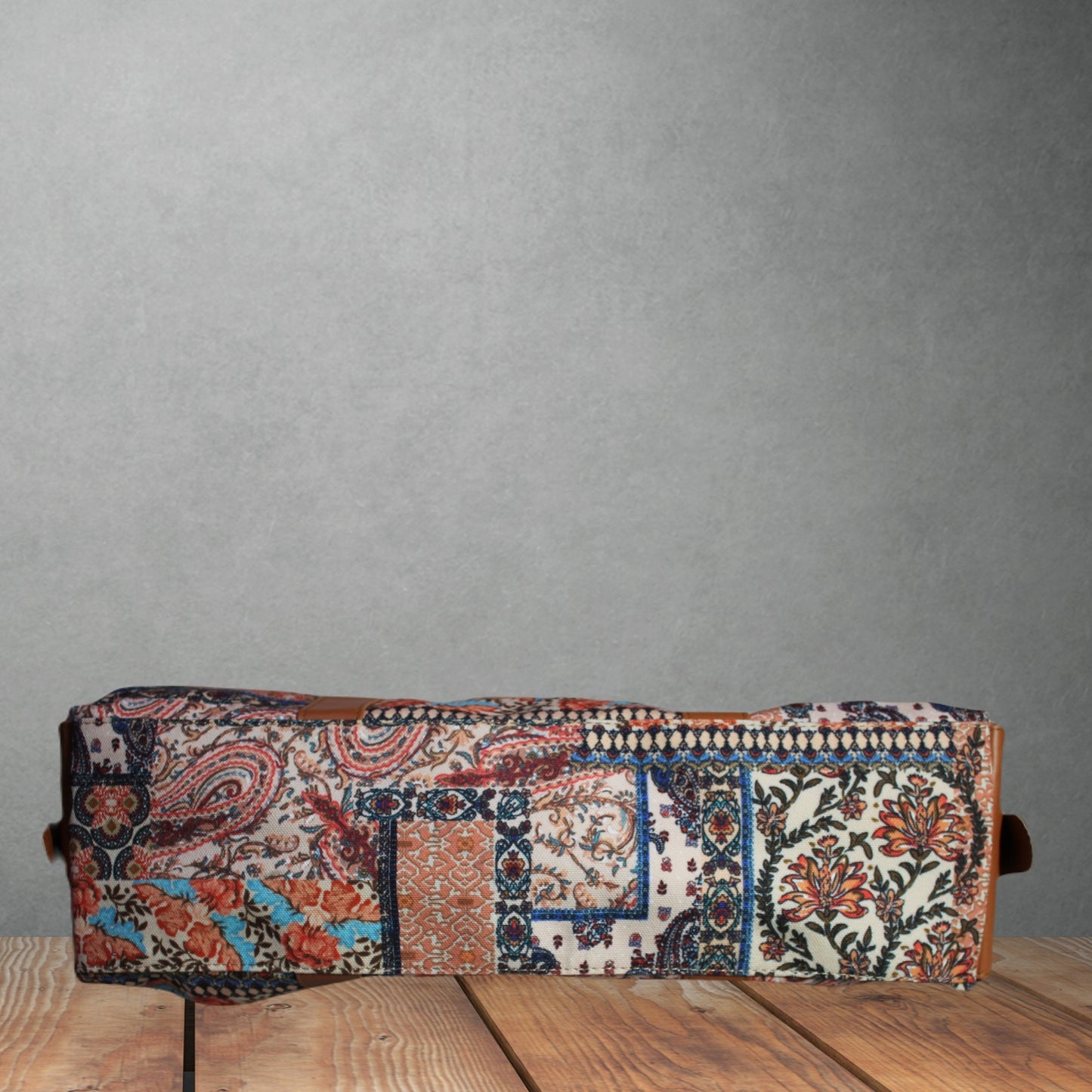 ETHNIC PAISLEY PATCHWORK PRINT OFFICE TOTE BAG