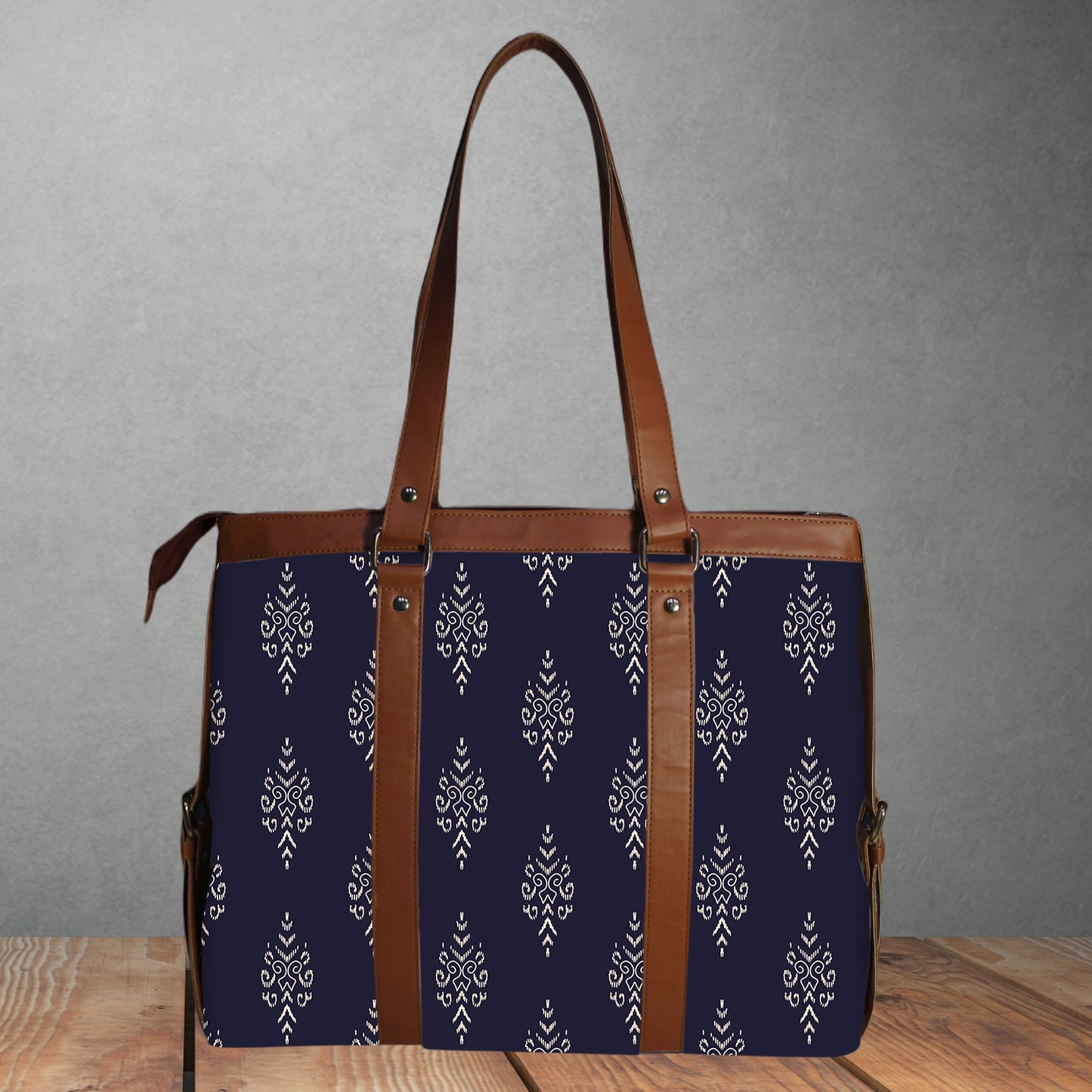 ETHNIC SMALL PAISLEY PRINT OFFICE TOTE BAG