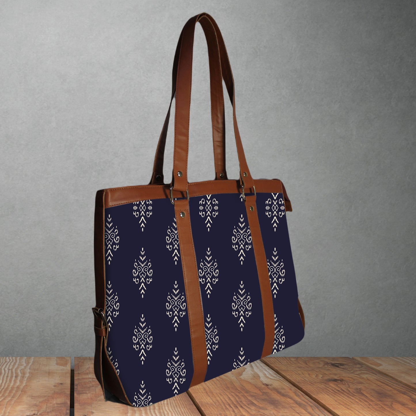 ETHNIC SMALL PAISLEY PRINT OFFICE TOTE BAG