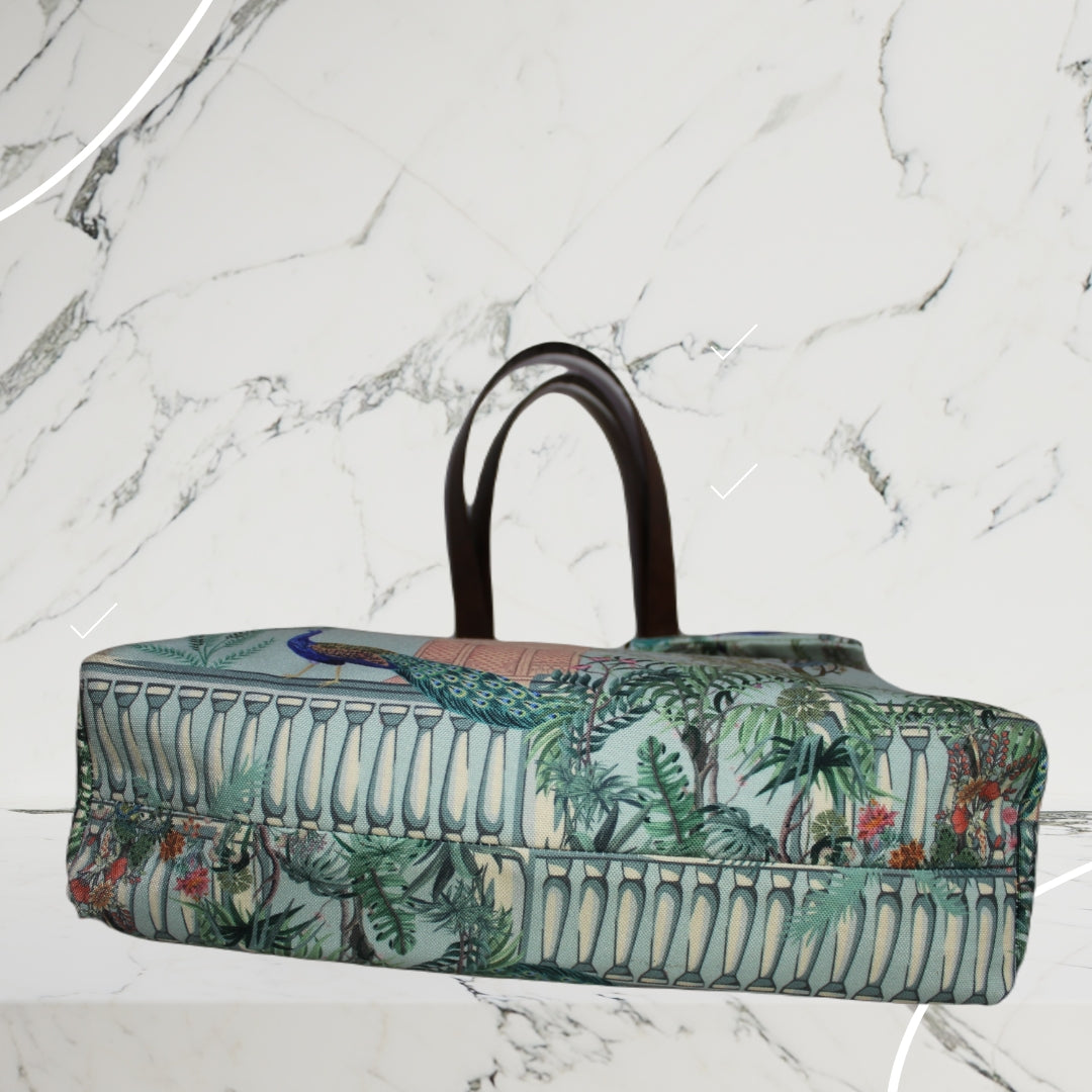 Mughal garden printed tote bag