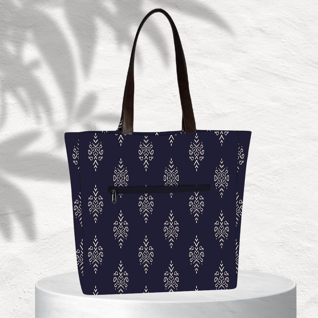 BLUE SMALL PAISLEY PRINT TOTE BAG
