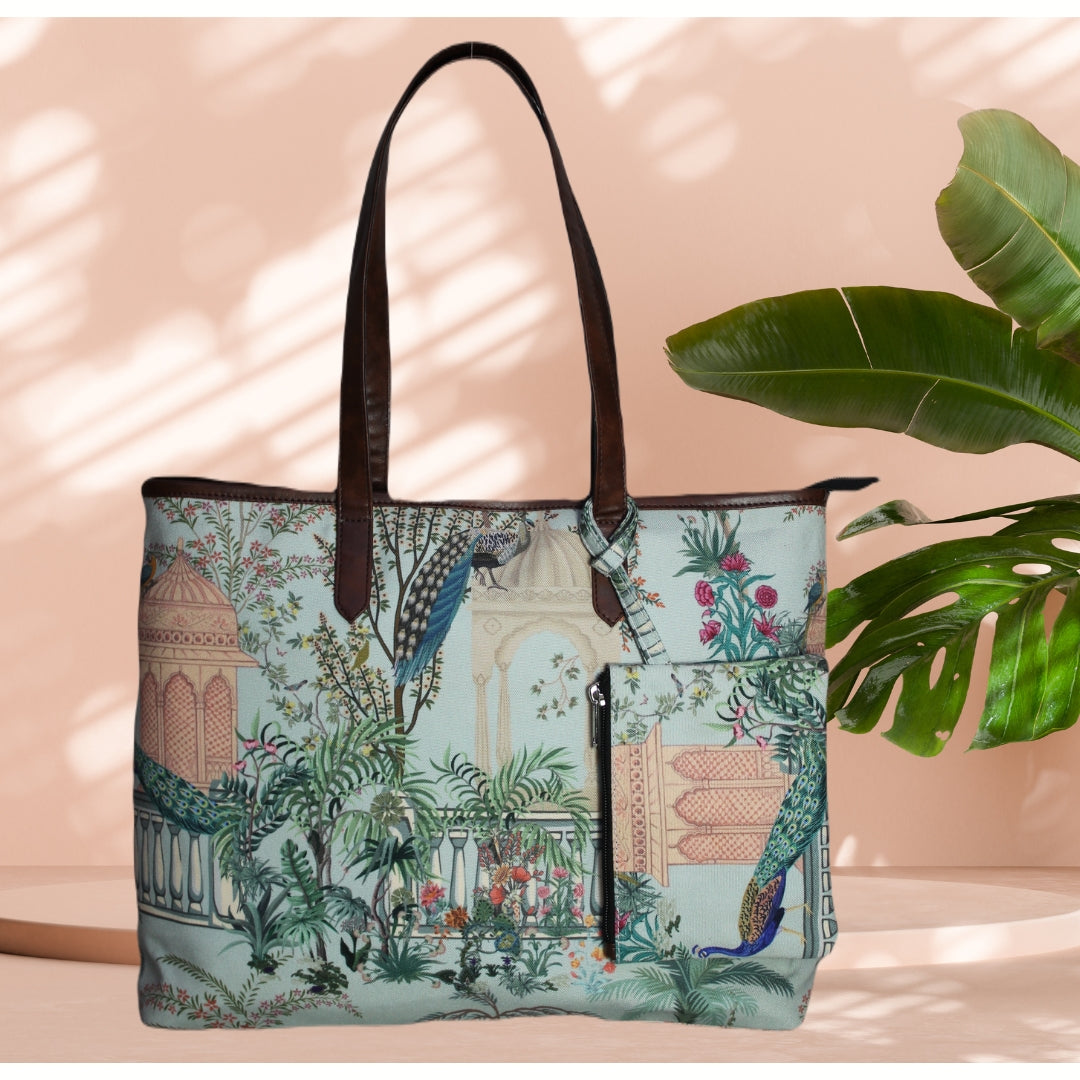 MUGHAL GARDEN PRINT TOTE BAG