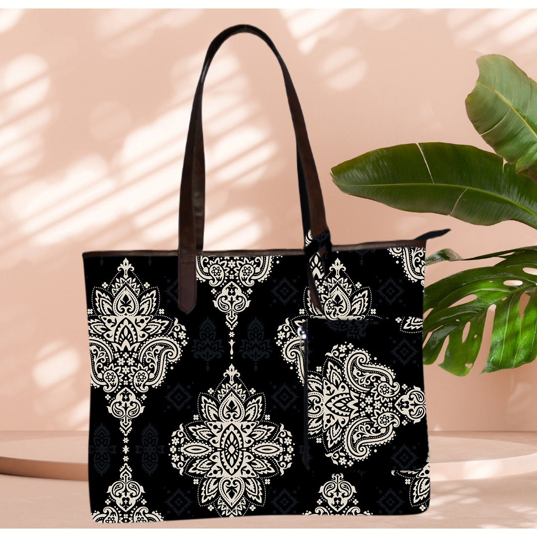 ETHNIHIC BIG PAISLEY PRINT TOTE BAG