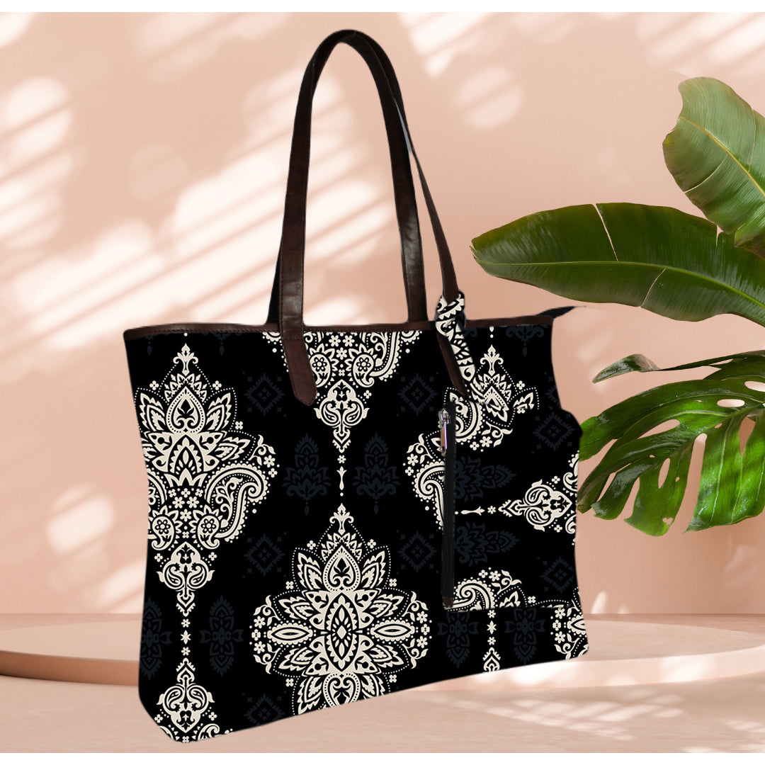 ETHNIHIC BIG PAISLEY PRINT TOTE BAG