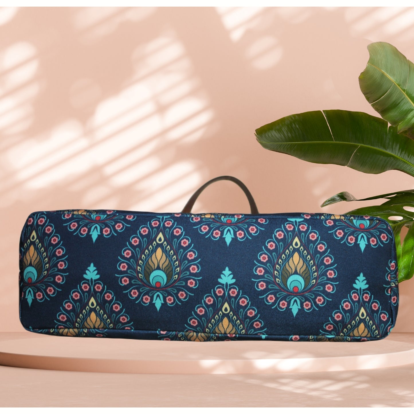 PEACOCK FEATHERT PRINT TOTE BAG