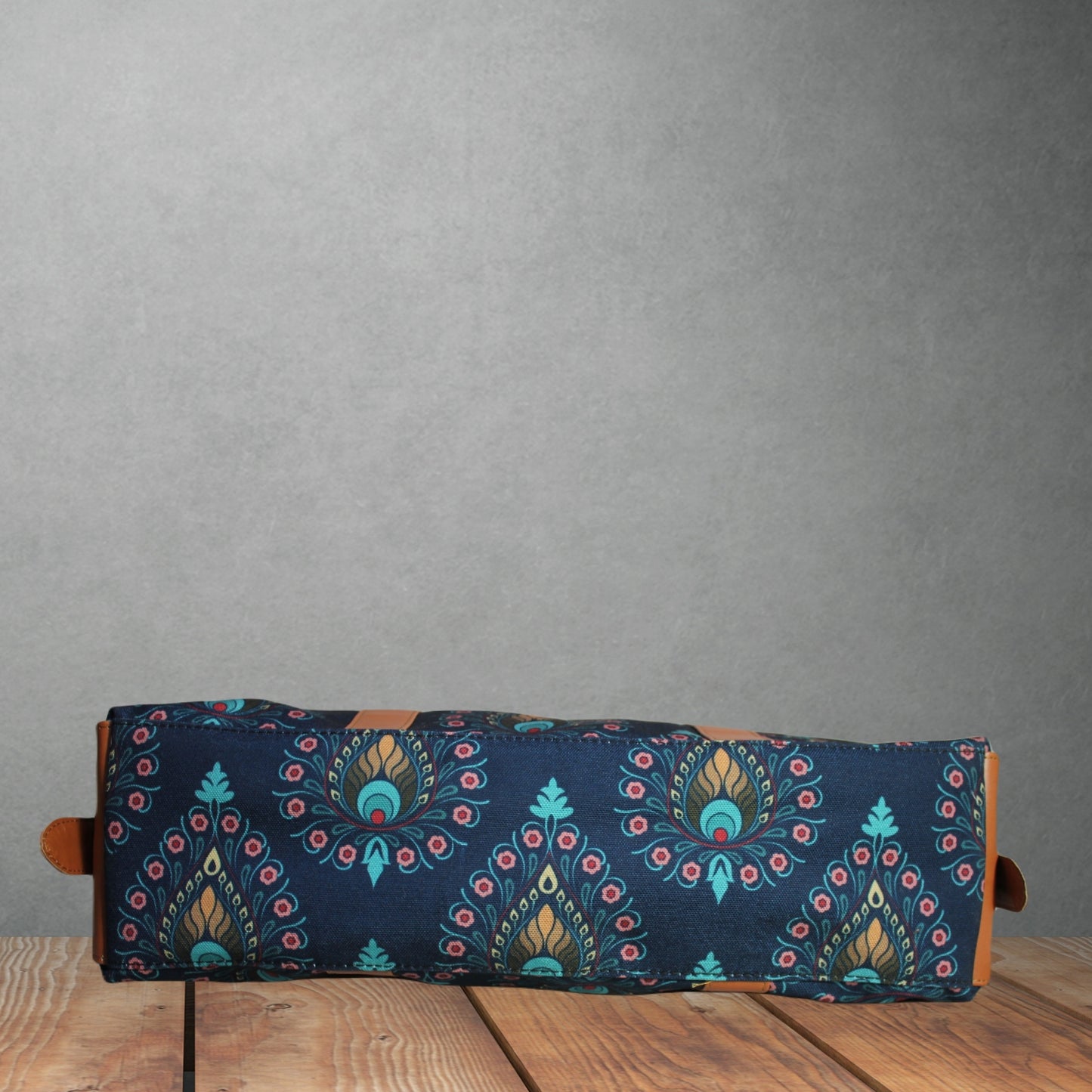 PEACOCK FEATHER PRINT OFFICE TOTE BAG