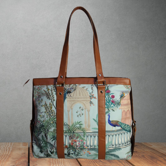 MUGHAL GARDEN PRINTED OFFICE TOTE BAG