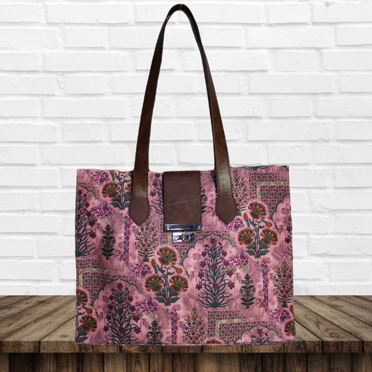 Introducing our Jaipuri Floral Print Canvas Tote Bag