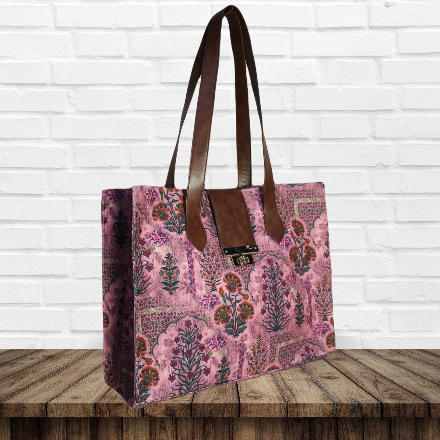 Introducing our Jaipuri Floral Print Canvas Tote Bag
