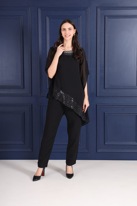 ✨ Women’s Sequins Embellished Top & Pant Set