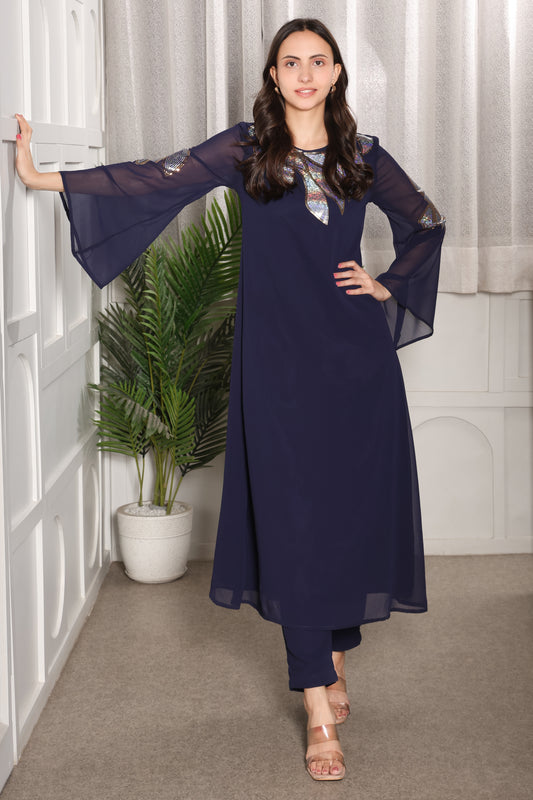 ✨ Women’s Sequins Embellished Top & Pant Set