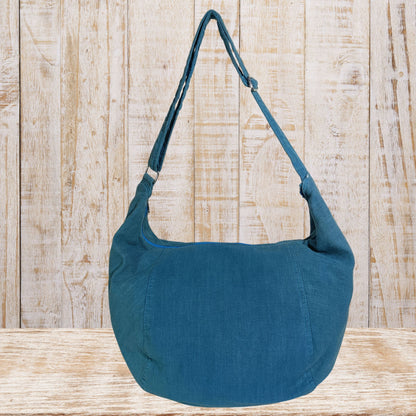 Large  Linen Shoulder Hobo Bag