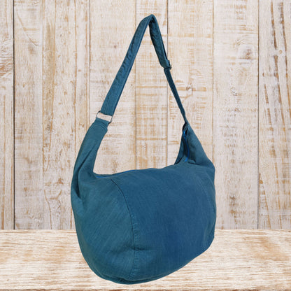Large  Linen Shoulder Hobo Bag