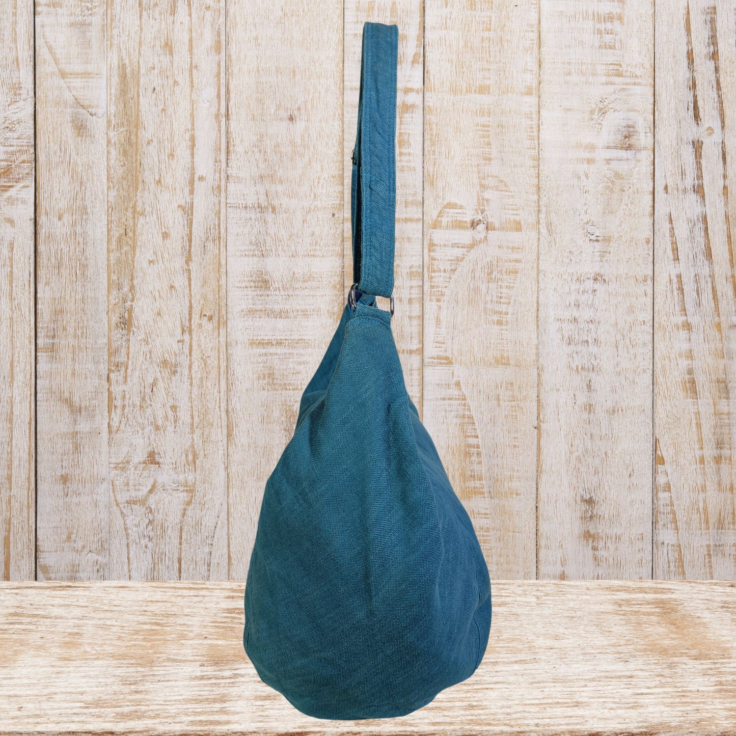 Large  Linen Shoulder Hobo Bag