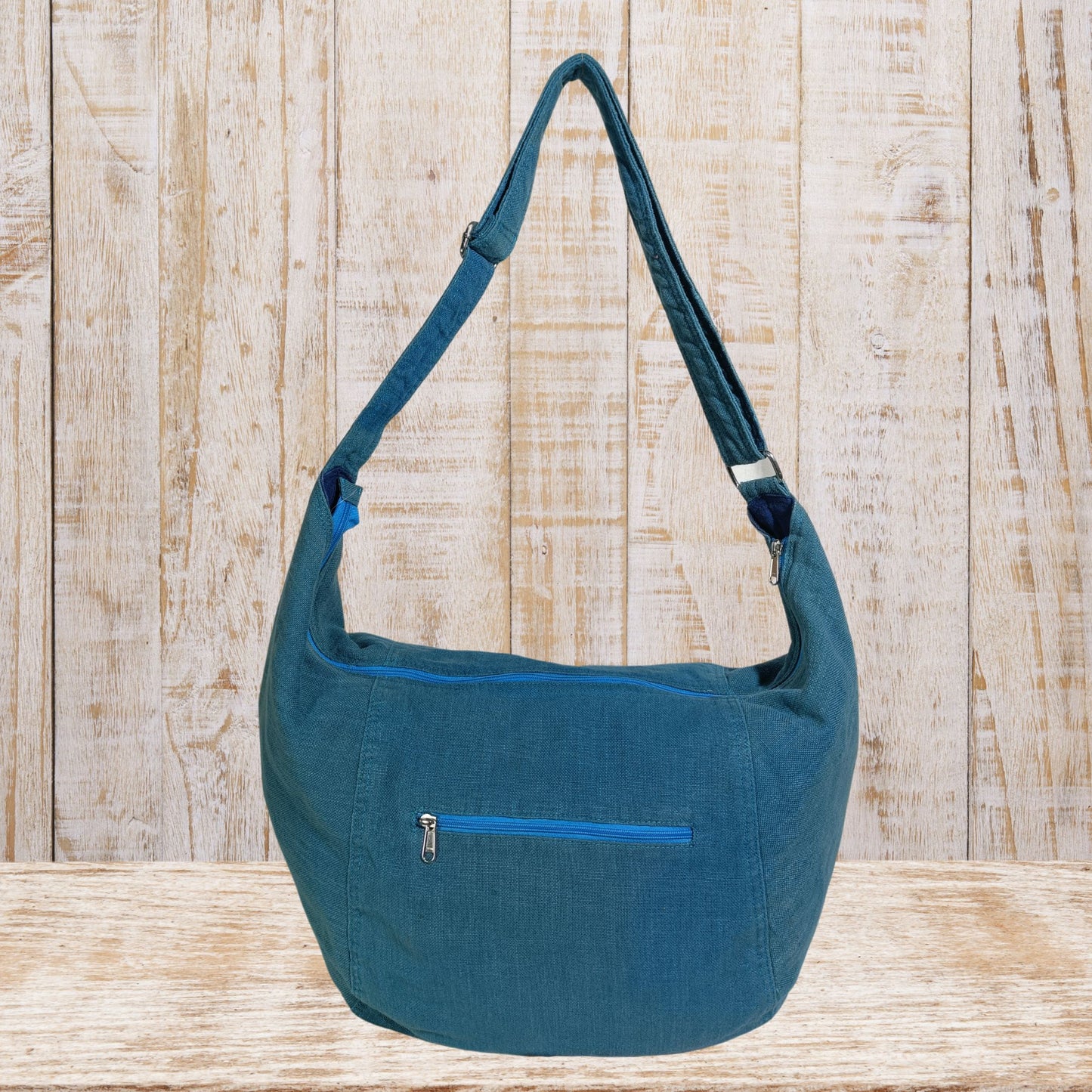 Large  Linen Shoulder Hobo Bag